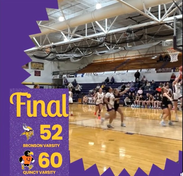 Bronson girls fall to Quincy 60-52